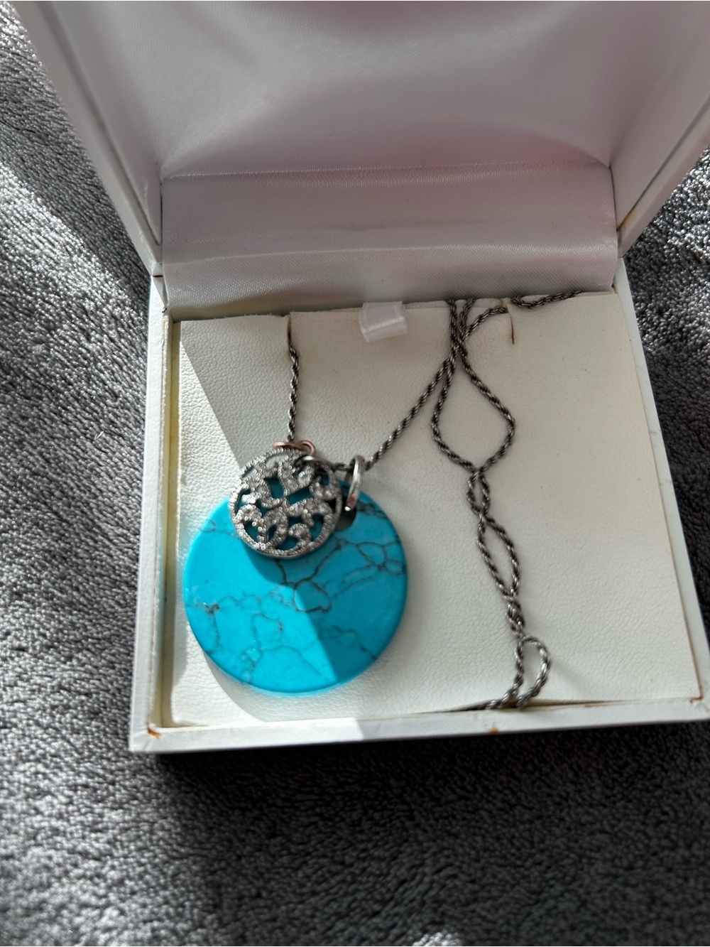 Thomas Sabo Turquoise Blue Round Pendant Necklace